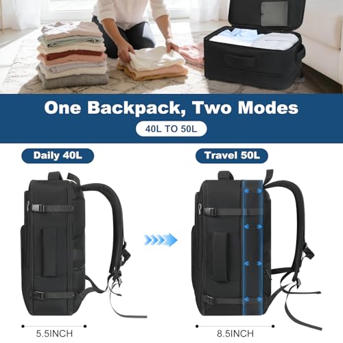 Mochila de viaje expandible 40-50L con puerto USB para portátil 17.3" miniatura 4