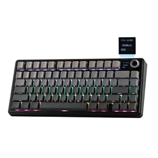 EPOMAKER X Aula F75 MAX Tastiera Meccanica Senza Fili con Schermo TFT e Manopola, Tastiera a Gasket con Layout 75% US, Tastiera da Gioco Hot-Swap per PC/Mac/Linux (Nero, Reaper Switch)