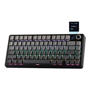 EPOMAKER X Aula F75 MAX – Teclado mecánico inalámbrico con pantalla TFT y perilla, teclado para juegos con junta en un 75% de diseño, intercambiable en caliente, retroiluminación RGB, para PC/Mac