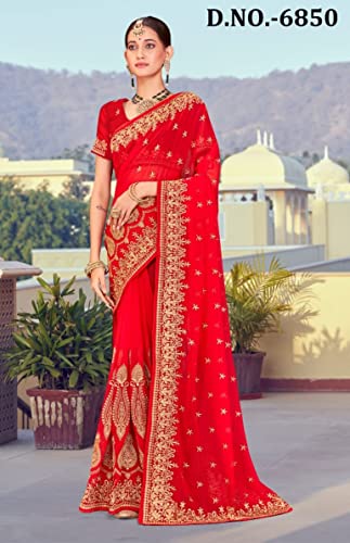 Sari traditionnel en georgette de qualité supérieure modèle 8671 - 2
