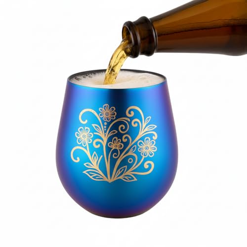 Bibykivn Vaso De Cerveza De Acero Inoxidable 500 ML -Taza Redonda Con Recubrimiento De Titanio, Ideal Para Cerveza, Agua Y Bebidas - Apto Para Bar, Restaurante Y Congelador (Tornasolado)