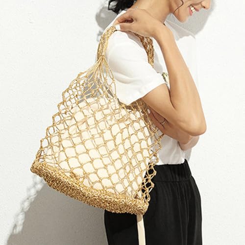Bolso Tote tejido grande para mujer miniatura 3