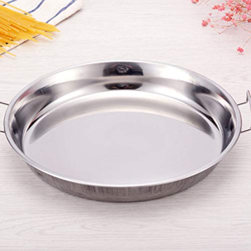 Doitool Round Steamer Rack Plate Stainless Steel Roasting Pan Roaster Pan Tray Non- Stick Lasagna Pan Baking Tray With Handles For Roasting Turkey Meat Joints Vegetables 32Cm #TOP7