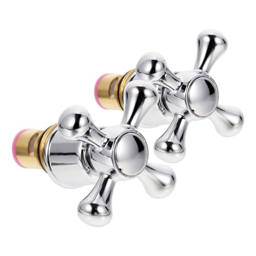 MAGICLULU Manillas de Grifo 1/2 Pulgada Cruzado Estilo Victoriano, Repuestos para Agua Fría y Caliente, 2 Piezas para Uso en Cocina y Baño Color Aleatorio