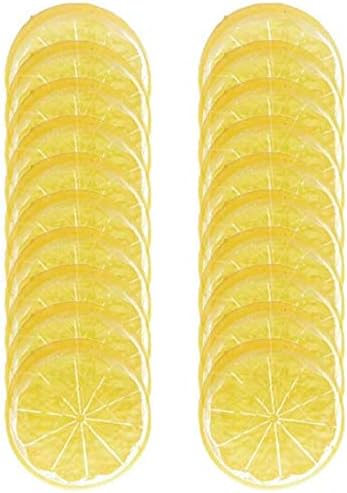 HORNO 20pcs Fake Fruit Home House Kitchen Party Decoration Faux Fruit Props(Simulation Yellow Lemon Slices)