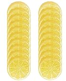 HORNO 20pcs Fake Fruit Home House Kitchen Party Decoration Faux Fruit Props(Simulation Yellow Lemon Slices)