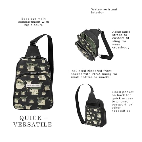 Petunia Pickle Bottom Criss-Cross Sling Bag for Women & Men, Adjustable Strap for Custom-Fit, Spacious Main Pocket, Lightweight, Stylish & Practical for Everyday Use (Disney Star Wars, The Child)2