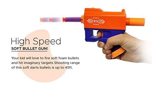 Image of Mini Foam Dart Blaster Gun Toy for Kids, Safe Soft Bullet Shooting Action Toy for Indoor Outdoor Play, Birthday Return Gift for Boys & Girls Age 3-10 Years