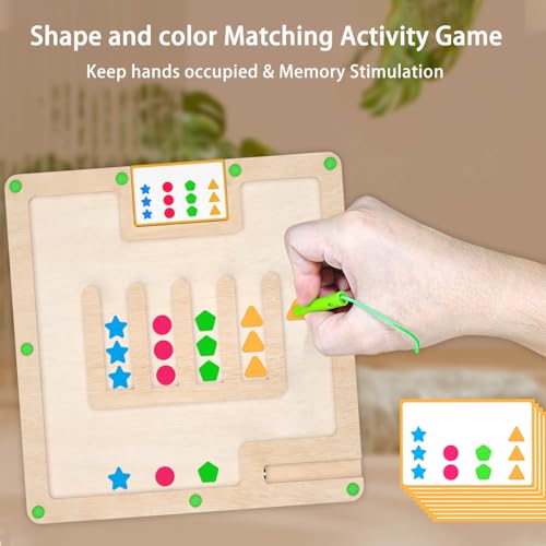 Image of Sorting Board Matching Activity Memory Game for Dementia Activities for Seniors, Alzheimers Activities for Elderly with Dementia Products, Handheld Busy Boxes Gifts for Dementia Patients