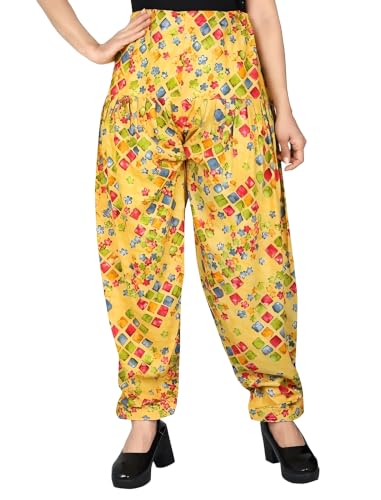 Image of FASHION GALLERY Women's Rayon Relaxed Fit Patiala Salwar with Full Length Drawstring Closure Type and Flexible Waist|Patiala Pant for Woman