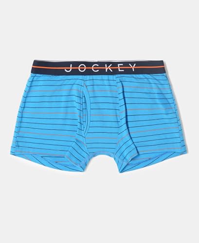 Image of Jockey NB02 Boy's Super Combed Cotton Elastane Stretch Printed Trunk with Front Open Fly and Ultrasoft Waistband (Pack of 2)