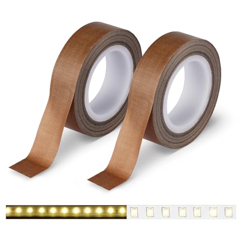 Selens led 減光 テフロンテープ 幅15mm×長10m 耐熱 絶縁 2巻入り 防眩 照明の眩しさを軽減 遮光粘着テープ LED 拡散シート 超強粘着力 防水 防塵 防油 (茶色)