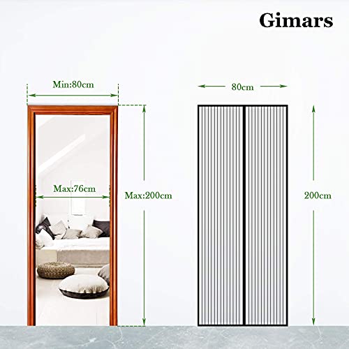 Gimars 80x200CM Porte Moustiquaire Magnétique Rideau Maille Anti Moustique Mouche ou Fermeture Automatique Aimant avec Bande Scratch Sans Perçage Arrêter Insectes Bestioles - Image 6