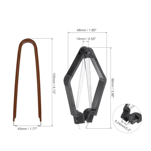 Image of uxcell IC Chip Extractor 100mm Stainless Steel with U Shape IC Chip Switch Puller Coffee for Component Motherboard, 2pcs