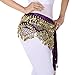Hip Scarf with Coins Women Blue Bellydance Skirt Gypsy Costumes Coined Wrap Skirt