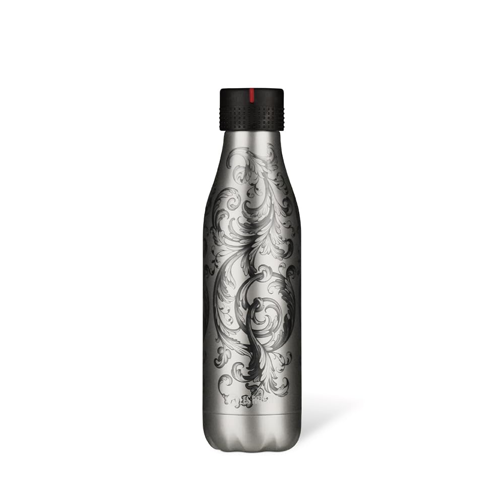 LES ARTISTES Paris A-​8143 Bottle'Up, 500 ml, Gourde isotherme sans BPA, Réutilisable, Garde au chaud 12h et au froid 24h, Acier Inoxydable, Design Tattoo