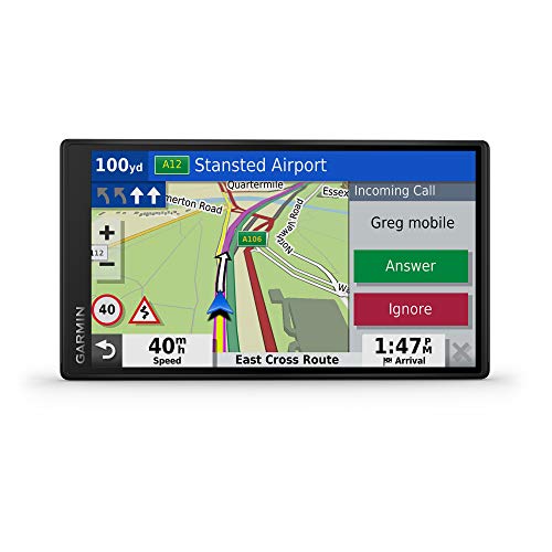 Garmin DriveSmart 55 MT-S 5.5 Inch Sat Nav with Edge to Edge Display, Map Updates for UK, Ireland and Full Europe, Live Traffic, Bluetooth Hands-free Calling, Voice Commands and Smart Features, Black