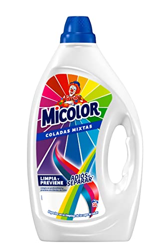 Micolor Gel Adiós Al Separar 35 lavados, detergente líquido para lavadora con tecnología antitransferencia de colores, jabón para ropa