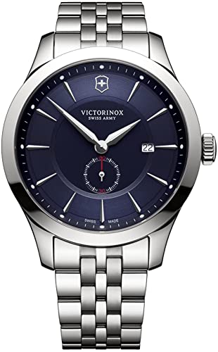 Image of Victorinox Stainless Steel Analog Blue Dial Men Watch-241763, Silver Band