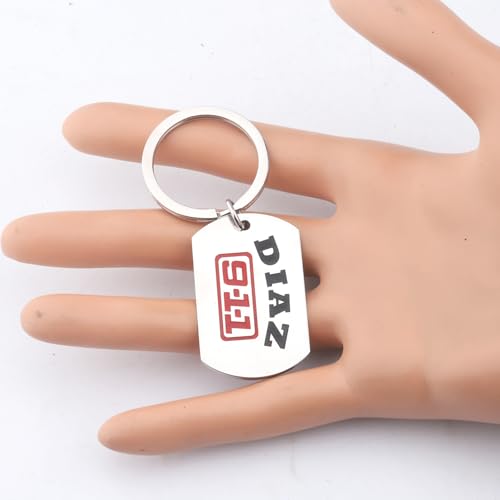 فادباك سلسلة مفاتيح دياز هدية لمحبي المسلسل التلفزيوني 911، هدية لمحبي دياز لمحبي التلفزيون، دياز كيتشاي، مقاس S