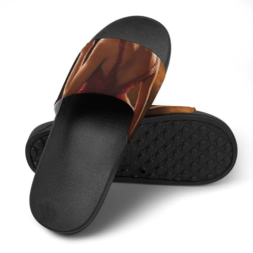 Beauty with Red Dress Men's Bathroom Slippers Shower Indoor Home Beach Outdoor Shoes for Women4