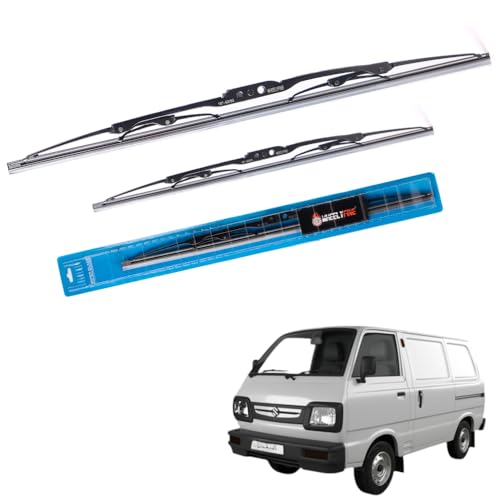 Image of Windshield Car Wiper Blades Metal Frame Water Repellant Cleaning Wiper Blades Refills Best for Maruti Omni (1984-2019) Dr 13 inch /Pa 13 inch