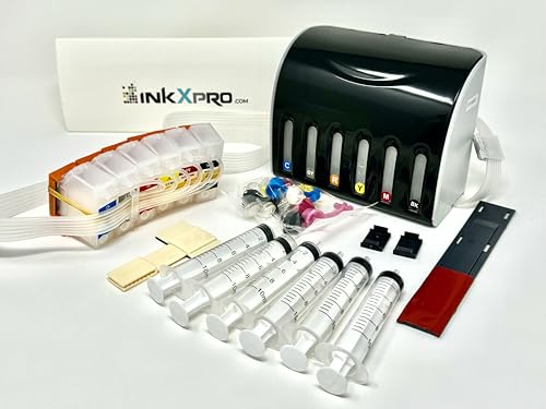 INKXPRO EcoPRO 312XL Empty Ink System CISS Refillable Cartridge Kit for Chipless Firmware Installed EPSON XP-15000 Printer (Without Damper)