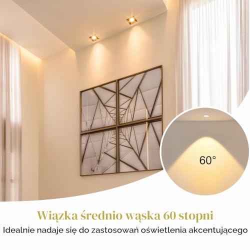 DiCUNO Żarówka LED E27 PAR16, 6W zastępuje reflektor halogenowy 50W, ciepła biel 2700K, 500lm, nieściemnialna, CRI 90, żarówka LED MR16, kąt wiązki 60°, 6 sztuk