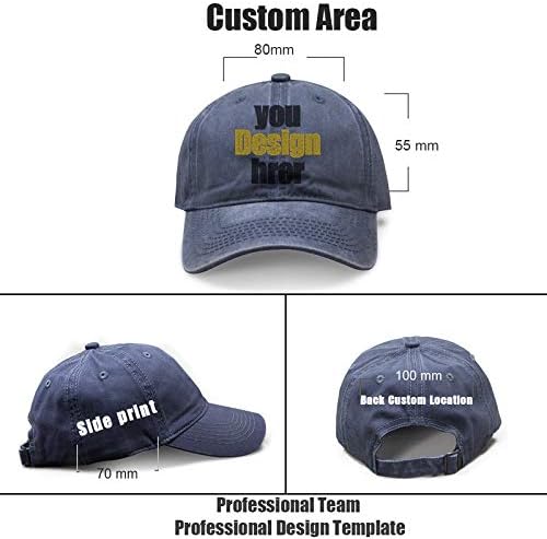 5 Pack Custom Washable Canvas Baseball Cap Personalized Embroidered Hat in Bulk image 3