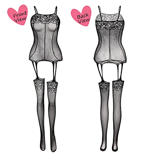 Jdiction JDICTION-JJUSA050 Women'S Lace Stockings Lingerie Floral Fishnet Bodysuits Lingerie Nightwear thumb #1
