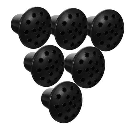 Zerodeko Lot De 6 Pots De Fleurs Pour Tombes En Plastique Noir, Base Forme Lotus Stable, Vases Funéraires Pour Décoration Cimetière, Support Solide Pour Fleurs Commémoratives Extérieur
