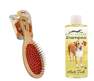 Pets Empire Combo Offer Dog Shampoo (Tick flea, 200 ML) + Pets Empire Professional Grooming Pin Brush for Dogs and Cats 1