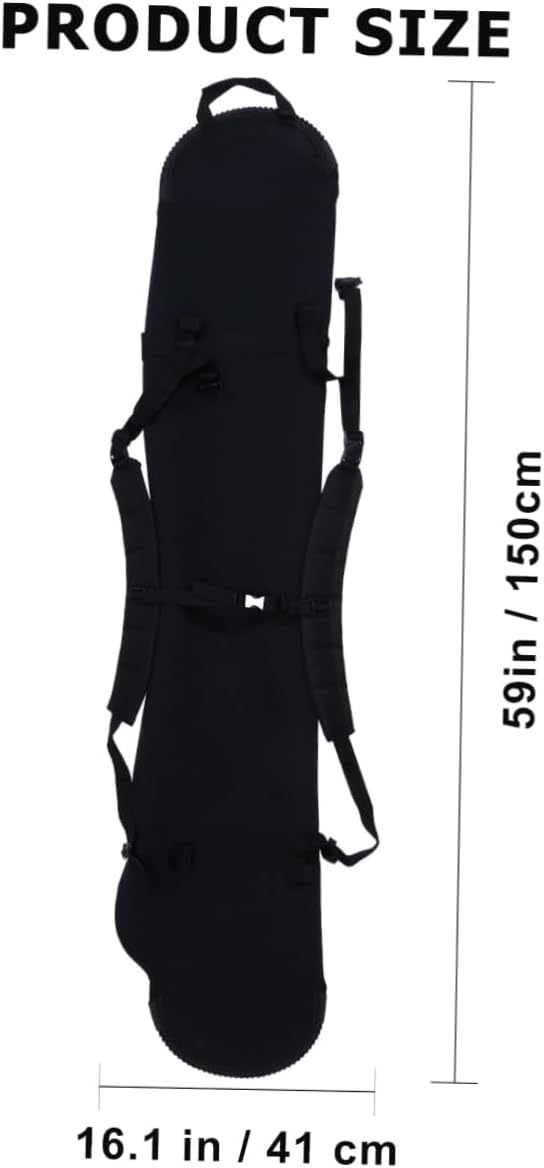 KICHOUSE Lightweight Snowboard Bag for Travel Black Ski Cover with Ample Storage for Accessories Versatile Shoulder Backpack Use