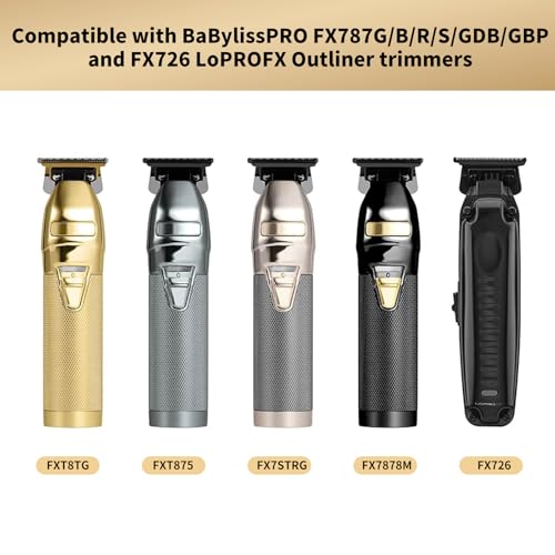 FX707Z DLC Replacement Blades Fine-Tooth T-Blade Zero-Gapped Trimmer Blades Compatible with BaBylissPRO Outlining Hair Trimmers FX787 and LoPROFX Trimmers, Gold, 2 Pack — view 6