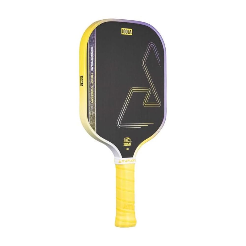 JOOLA SCORPEUS Heat Vision 16mm Pickleball Paddle - Standard Shape - Textured Carbon Fiber Surface for Spin - SK Film for Reduced Vibration - USAP Approved - NFC Chip Enabled