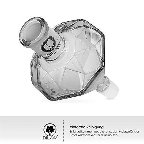 DILAW® Shisha Diamant Molassefänger Totenkopf (aus Glas für (Schliff 18/8) - Wasserpfeife, Vorkühler-Aufsatz Skull… – Bild 4