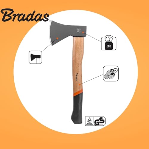 Bradas GARDEN CARE - Holzaxt - Holz Axt Universale - äxte - Universale Spaltaxt - Beil aus gehärtetem Stahl & Buchenholz - Perfekt für Holzspalten & Gartenarbeit - Spalthammer – KT-SW1060 – 600g – Bild 6