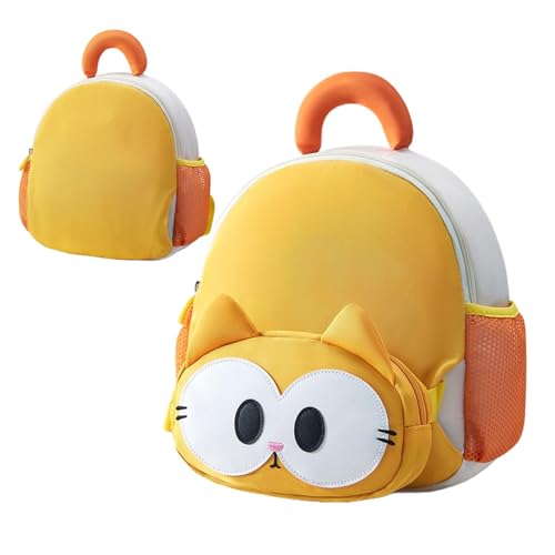 Small Toddler Backpack,Small Toddler Backpack Cat Cute Preschool Backpack - Large Capacity Shoulder Backpack Kindergarten Kids Backpack for Boys & Girls, Yellow, Refer to description