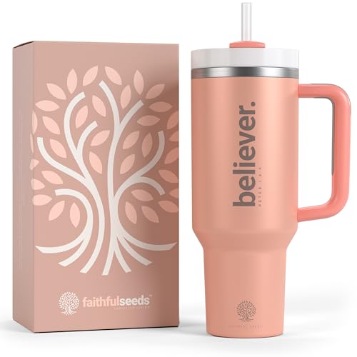 Christian 40 Oz Tumbler With Handle and Straw - Inspirational Religious Gift - Stainless Steel Vacuum-Insulated Coffee Tumbler for Women - Keeps Liquids Hot and Cold