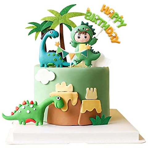 Gyufise 9 Pack Dinosaur Cake Decorations Dinosaur Babyshower Happy Birthday Cupcake Topper Dinosaur Cake Toppers for kids Birthday Baby Shower Party Supplies Cover