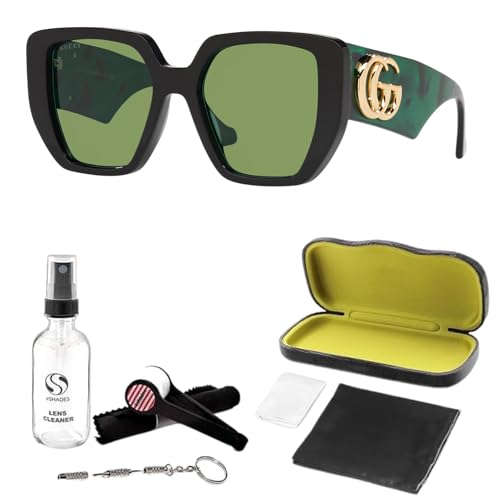 Gucci GG0956S Designer Fashion Sunglasses - Elegant, Sophisticated & Oversize Gemetric Shape Eyewear with Luxury eSHADES Kit