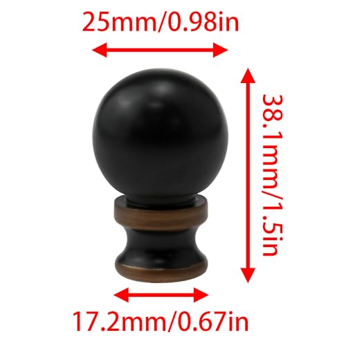 Image of Dual Thread Lamp Finial Oil Rubbed Bronze Ball Lamp Cap Top Button Tube Harp Seat Lamp Decoration 2PCS