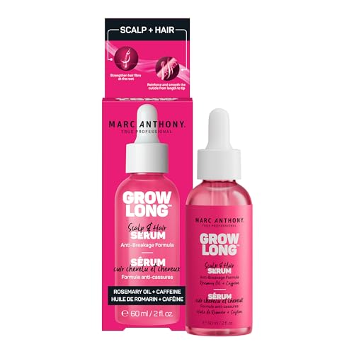 Marc Anthony Grow Long Scalp & Hair Serum - Anti-Breakage Formula Nourish, Strengthen & Hydrate Scalp & Hair Follicles - Natural Shine & Fuller-Looking Hair Strands from Root to Tip, 2 fl oz