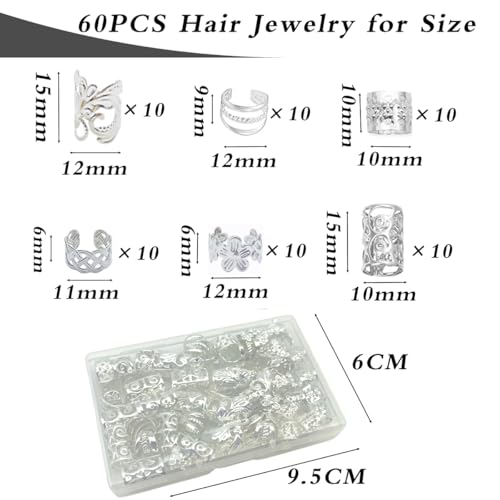 Tornillos para trenzas y joyas para cabello 60 piezas miniatura 4