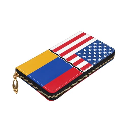 American flag and Armenian flag Ladies Long Style Leather Purses Credit Card Billfold Handheld Wallet4