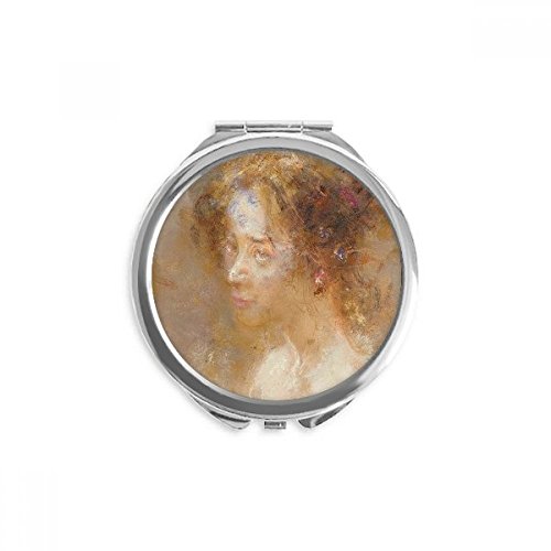 Miroir rond de poche de créateur xjj peinture artisanale faite main multicolore
