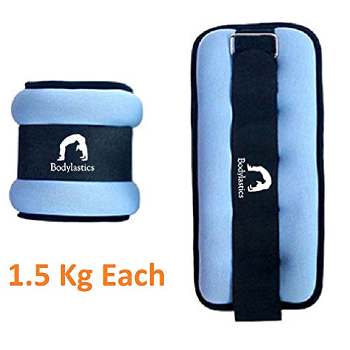 Image of Bodylastics Ankle & Wrist Weights Pair for Legs & Arms, Neoprene Adjustable Strap for Men & Women, Soft & Durable for Fitness, Walking, Jogging, Aerobics, Gym & Strength Training