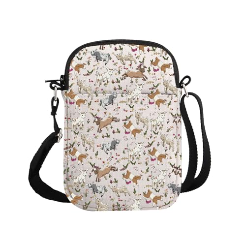 G2TUP Goat Lover Gift Farm Goat Crossbody Bag Goat Mom Travel Bag Goat Design Countryside Gift