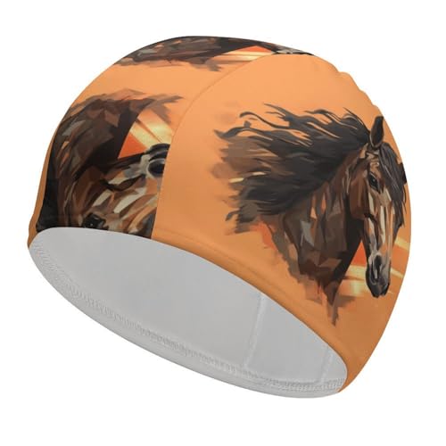 Gorro de baño Impermeable con diseño de camión en la Nieve para Hombre y Mujer, Mantiene el Cabello seco y elástico,Gorro de baño de Tela Antideslizante.