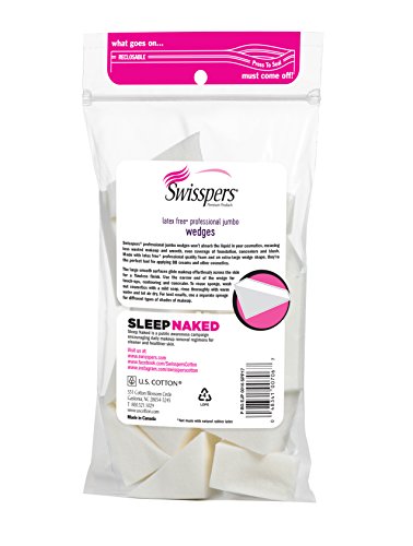 Swisspers Premium Pro Cosmetic Wedges, Latex-Free Makeup Wedge, Jumbo Size, 16 Count Bag #TOP1